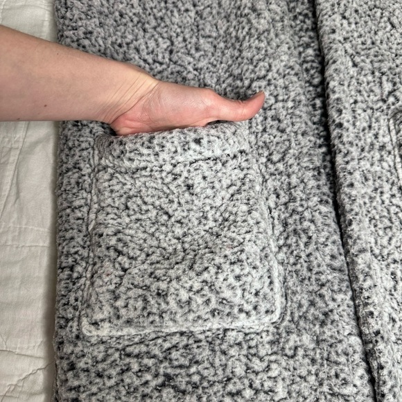 Pink Floyd Cardigan black and white fuzzy pockets hood no tags Upcycle - Picture 5 of 8